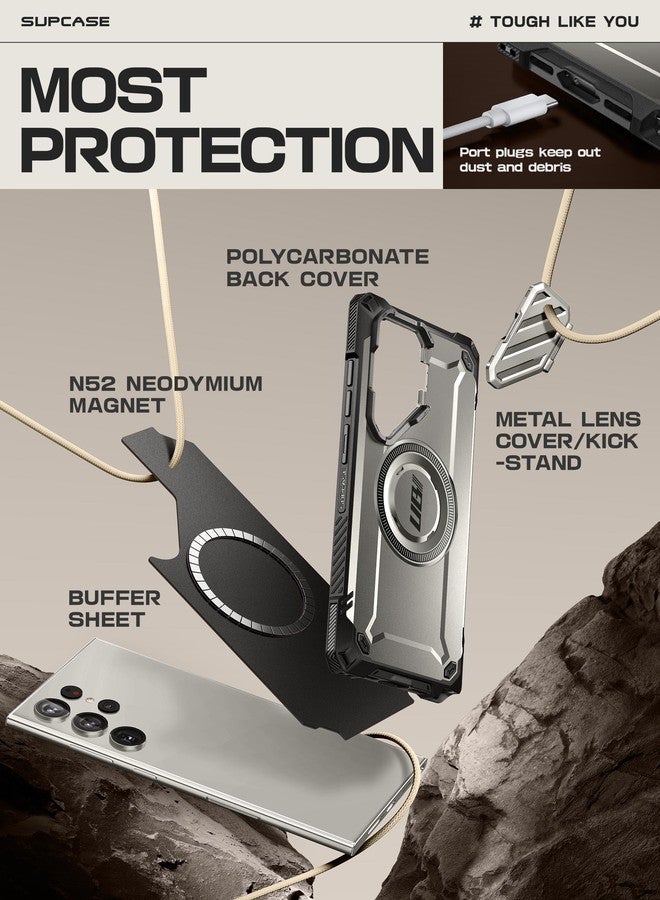 SUPCASE UB Mag XT Case for Samsung Galaxy S24 Ultra (2024 Release), Extreme Lens Protection Slim Rugged Case with Built-in Kickstand (Tigray) - Image 4